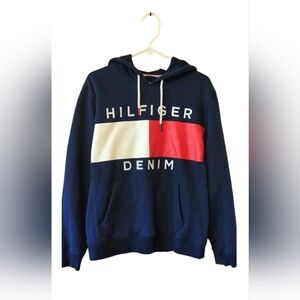 Tommy Hilfiger Denim Original Vintage 90's Hoodie Sweatshirt Mens Size Large